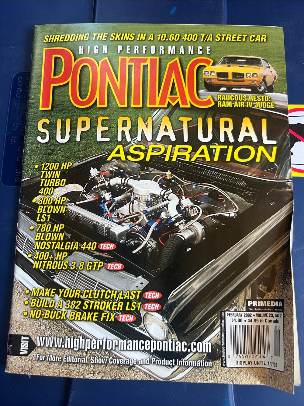 High Performance Pontiac Magazine Feb 2002 1200 HP Twin Turbo R/A IV Judge